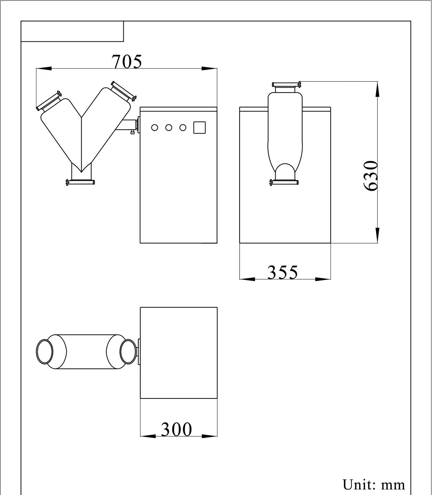 V Blender Dry Powder Mixer Blending Machine V5 - V20 - 图片 10