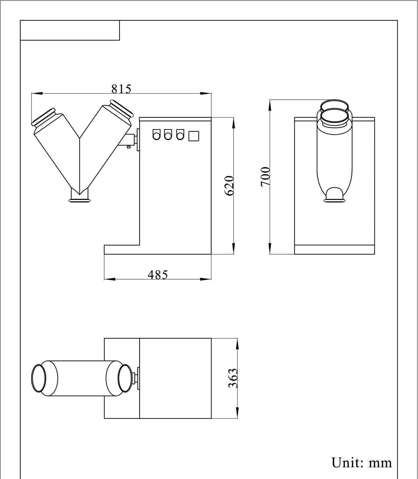 V Blender Dry Powder Mixer Blending Machine V5 - V20 - 图片 9